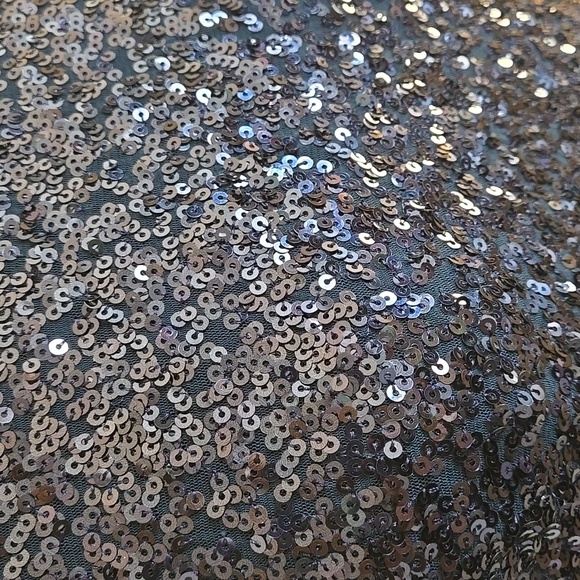 Badgley Mischka Sequin Cocktail Dress Navy Womens Size 14 - Picture 3 of 10